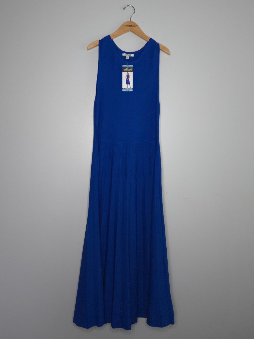 Edited by Remi Bader Pleated Midi Dress NWT Blue Large